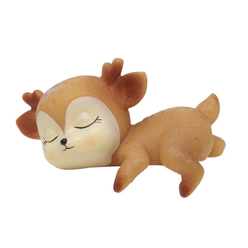Cute Deer Ornaments Sweet Sleeping Deer Figurines For Car Home Decorations