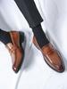 2024 Summer New Mens Classic Business Casual Loafers Brogue Carving Evening Dinner Men Dress Slip-ON Leather Shoes Fashion Black