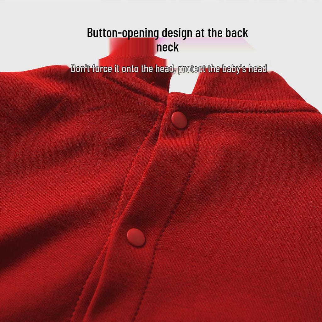 Youqi Red Princess Dress for Baby Girls' 100-Day and First Birthday Autumn Wear