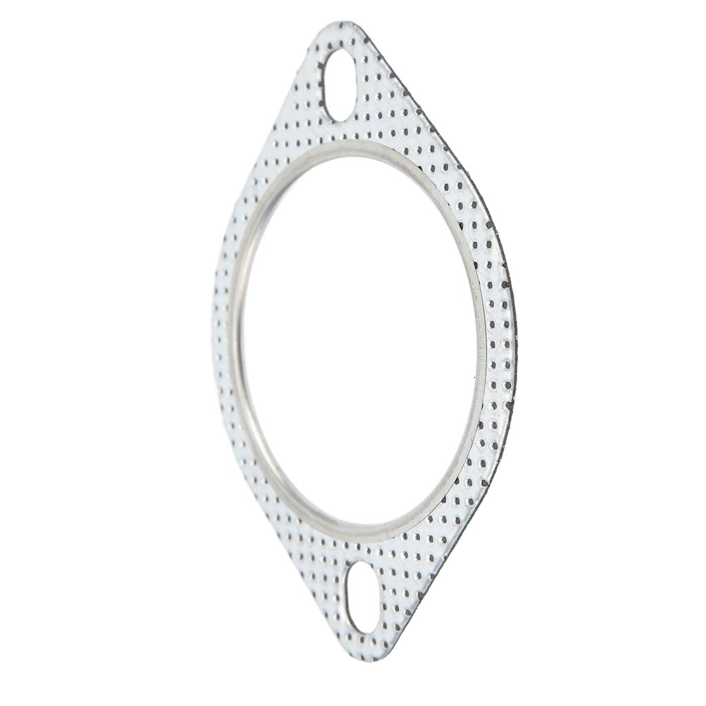 2 Hole Exhaust Pipe Flange Gasket Perforated Steel Universal for 3in 76mm Turbo Vehicle