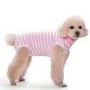 Dog Clothes, Thin Belly Protection Vest, Belly Anti-cool Free Striped Shirt, Back Buttons, Female Dog Sterilization and Weaning
