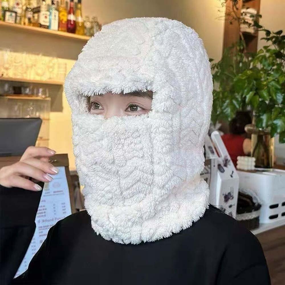 Polyester Warm Wrap Head Hat Solid Color Compact Cap Scarf Ski Windproof Cap Women