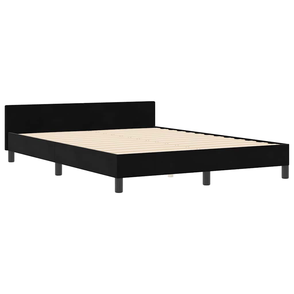 Box Spring Bed with Headboard Black 140 x 190 cm Velvet