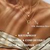 2-3pcs Women's Gold Necklace Stainless Steel Adjustable Choker Necklace CZ Pearl Pendant Chain Gold – with Jewellery Box