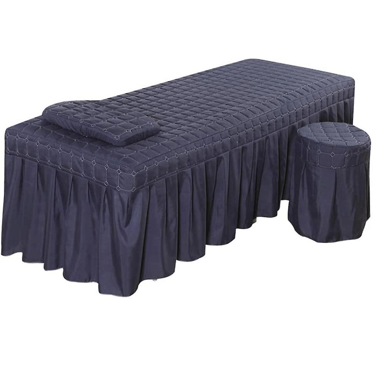 

Сплошной цвет, массажный стол, юбка, наволочка, чехол для стула, красота, кровать для лица, комплект постельного белья темно-синий