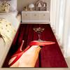 Wine Glass on Red Heel Carpet suitable as a non-slip mat for the living room or bedroom sofa