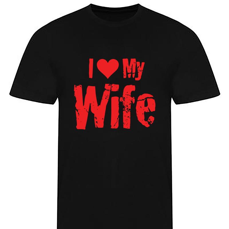 New TShirt  I Love My Wife  Couple Valentines Day Husband Inspired Top Casual ONeck Fashion Soft Perfect Shortsleev Tees