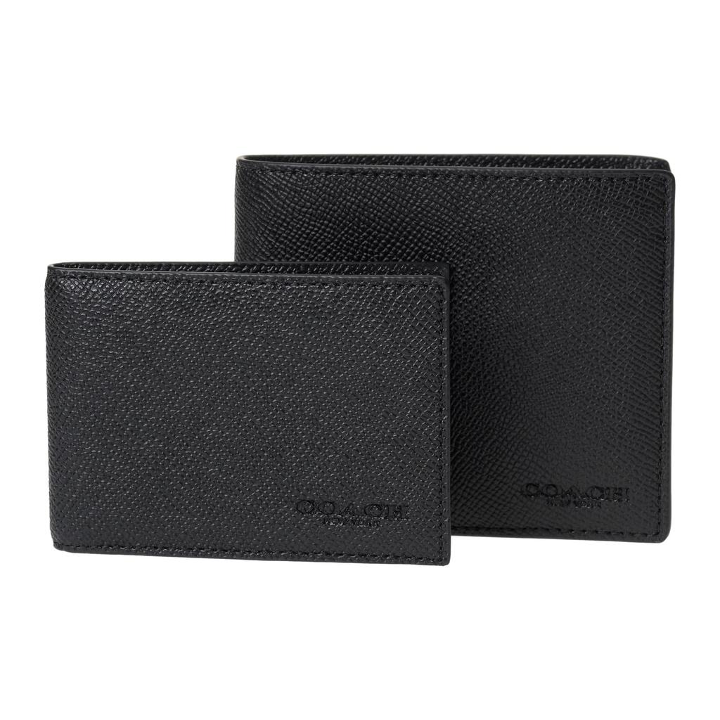Coach CR899 BLK Bifold Black 3-in-1 Wallet, [Used]