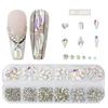12-Grid Irregular Transparent AB Glass Diamonds for Nail Art