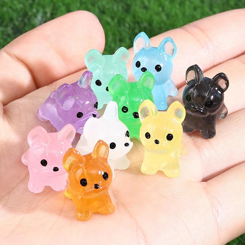 Miniature Luminous Resin Animal Ornaments: Cartoon Desktop & Car Decorations