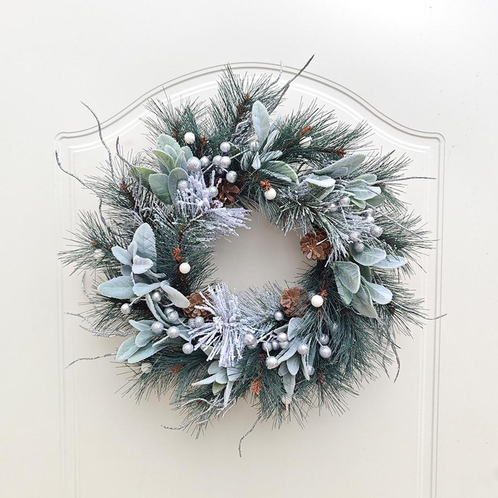 Christmas Door Wreath Holiday Decor Christmas Winter Wreath With Pine Cones For Kitchen Window Porch Centerpiece Party Indoor