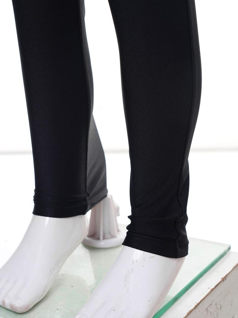 Mädchen Performance Jumpsuit Mock Neck Design Langarm Leotard Glänzende Strasssteine Akrobatik Outfit