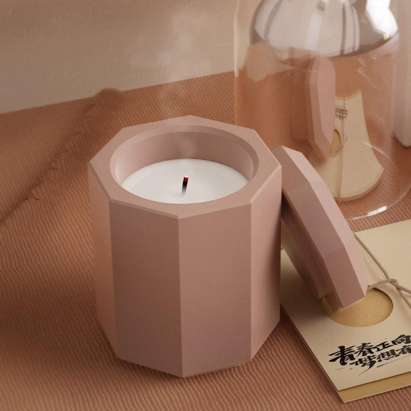 Octagon Storage Box Mold Ornaments Jar Bottles Gypsum Concrete Molds DIY Candle Cup Mold Flowerpot Silicone Resin Molds
