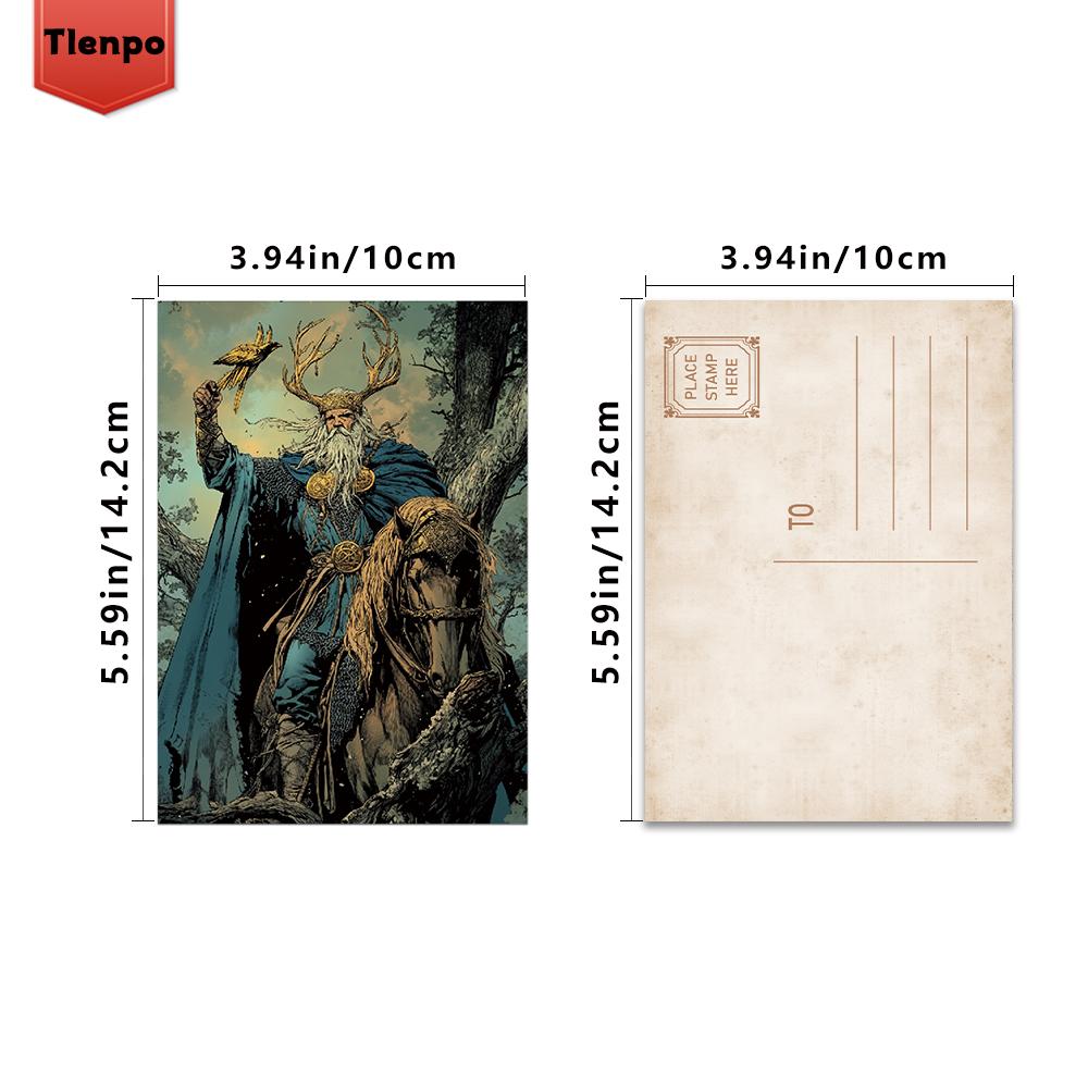 32 szt., pocztówki w stylu vintage z smokami i rycerzami, idealne na prezenty urodzinowe/rocznicowe, odpowiednie do kolekcjonowania, wręczania i wysyłania