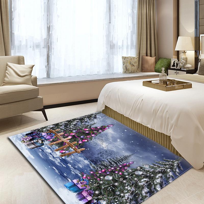 

Иллюстрация Рождественской елки Придверный коврик Вход Кухня Пол Коврик для ванной Гостиная Прихожая Ковер Домашний декор Коврик 40x60cm