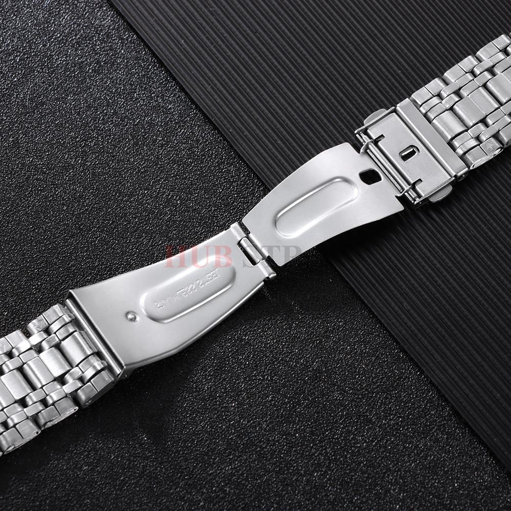 20 22mm Stainless Polished Steel Band Universal for Women Men's Sports Strap for Seiko for Tissot Straight Bracelet for Longines
