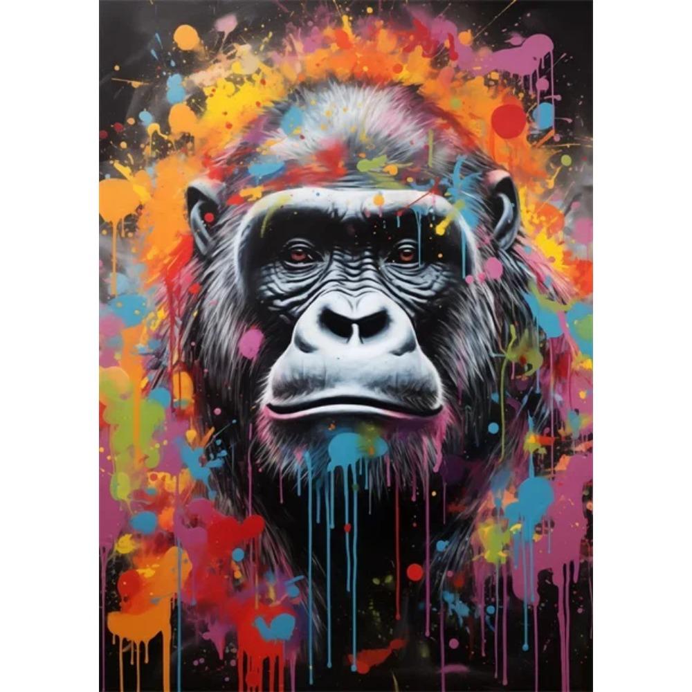 

Постери Графіті-мистецтва Banksy Тварини Тигр Вовк Панда з Кулькою Вуличне Настінне Мистецтво Полотно Картина Абстрактний Поп-арт Декор для Дому 60x90cm No Frame
