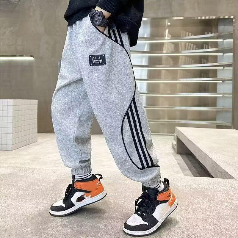 Spring Autumn Boys' Pants Children and Teens Pants Thin Children's Sports Straight Pants