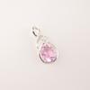 Morganite Gemstone 925 Sterling Silver Jewelry Zircon Wedding Pendant 1.22" Gift CZP-13-11