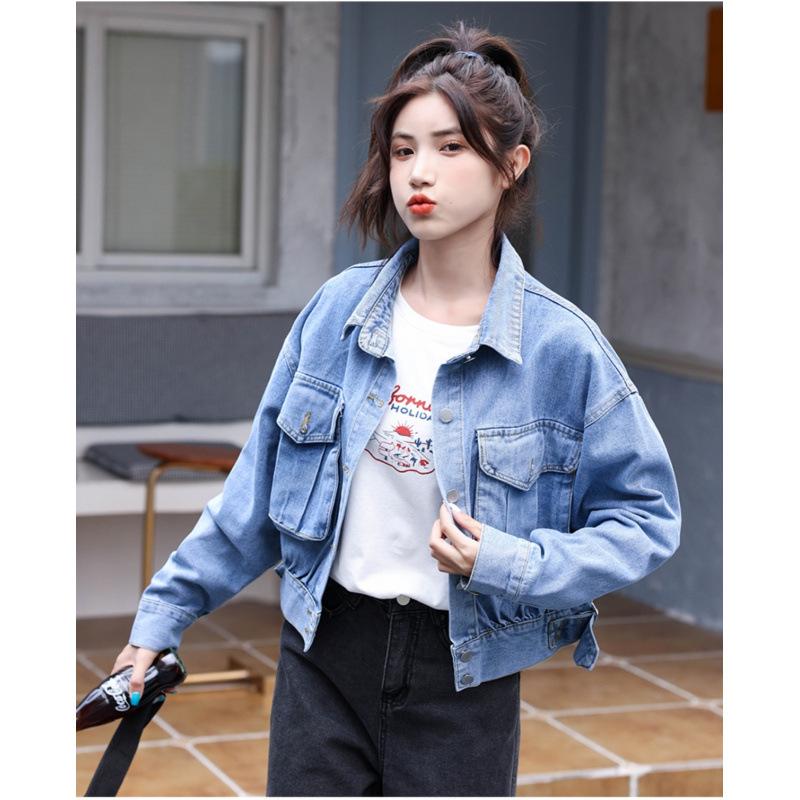 Early Autumn Batwing Sleeve Denim Jacket