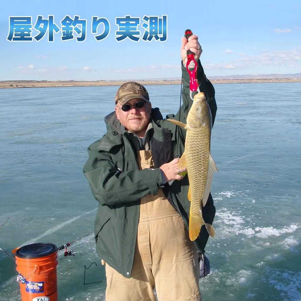 SANLIKE Fish Grip with Fish Fish Saltwater Lightweight Aluminum with Rope Scale, Catcher, Non-Slip Grabber, Safe, Anti-Loss