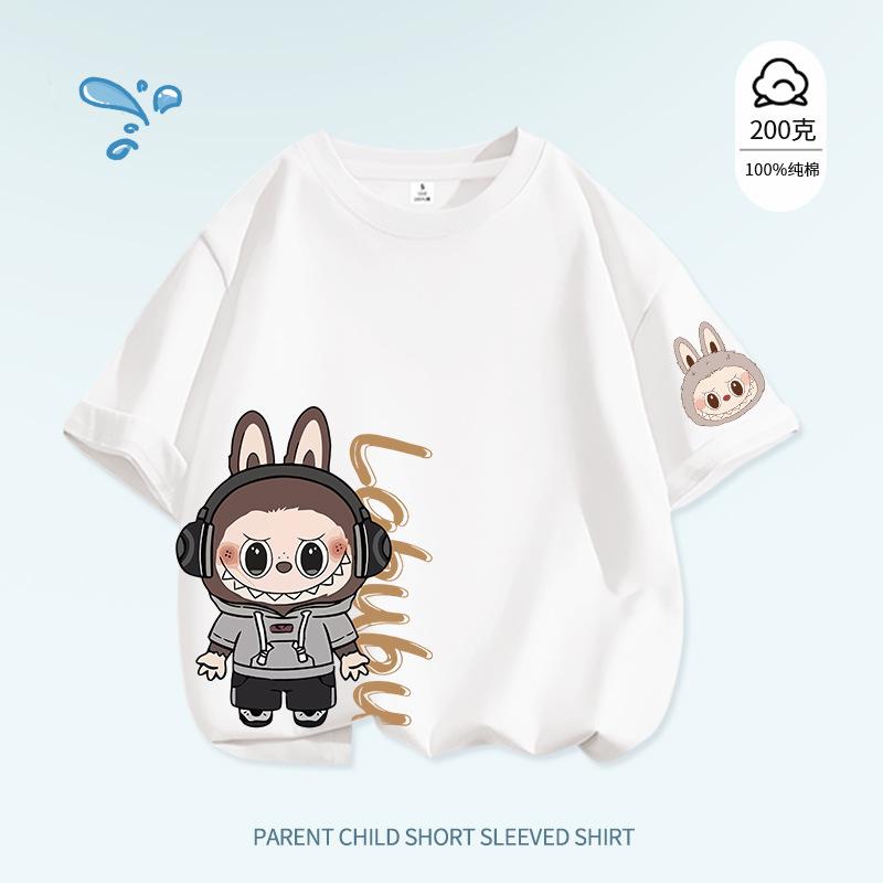 LABUBU Women's and Girls' Popular T-shirt Cute and Comfortable Cartoon Summer Casual Top