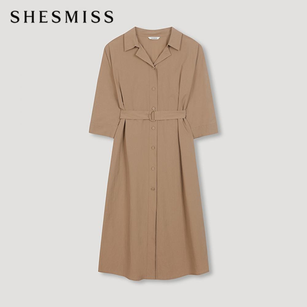 

She S miSS Open Collar Shirt dreSS Swwopn22080 Ca Camel/55