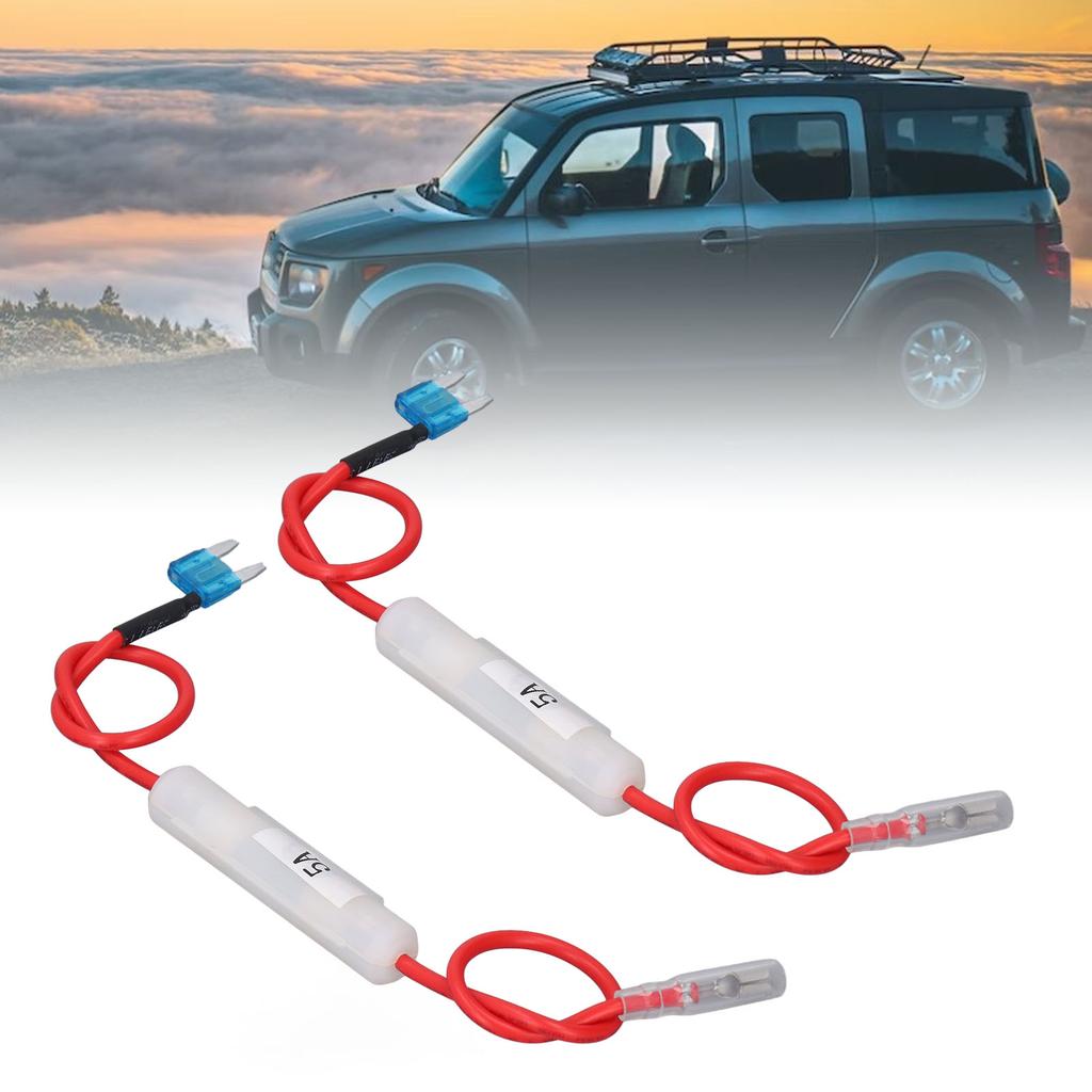 15A Blade Holder Connector, 5A Glass Tube, 16 AWG 12 Inch Red Wire 6 X 30mm, Ideal for Tight Spaces, with Quick Insertion and