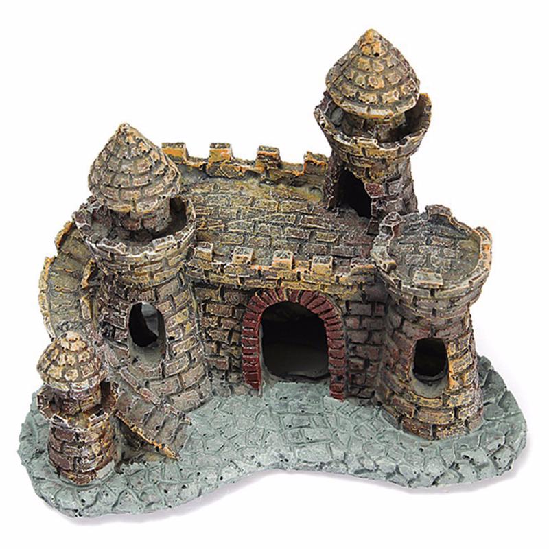 Resin Cartoon Castle Aquariums Decorations Castle Tower Ornaments Fish Tank Aquarium  Decoration