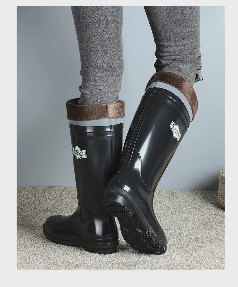 2025 Men's Waterproof Non-Slip High-Top Mining Boots with Thick Soles and Reflective Strips for Coal Mine Protection