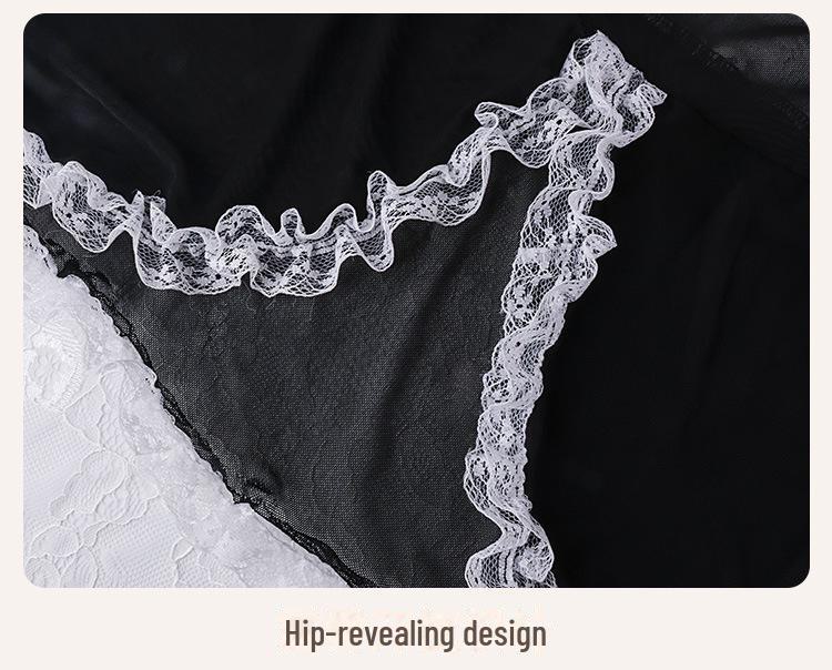 Feimu Lace Maid Role Play Lingerie: Plus Size Sexy Maid Outfit Pajamas