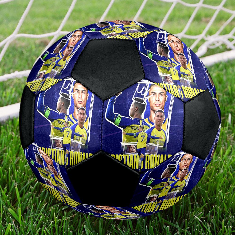 1 pièce Cristiano Ronaldo taille 5 ballon de football PrahaBallon de Football Indoor Coloré Tous Âges Cousu à la Machine PVC Prêt pour la Compétition Durable Haut Rebond