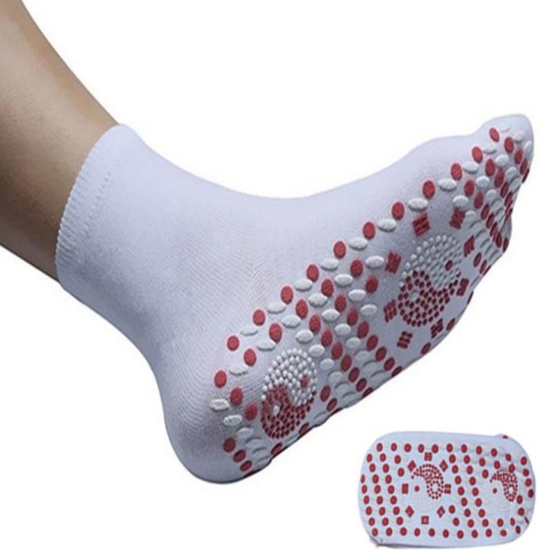 Unisex Magnetic Socks Self-Heating Health Socks Warm Tourmaline Magnetic Therapy Comfortable Foot Massager Warm Winter One Size белый