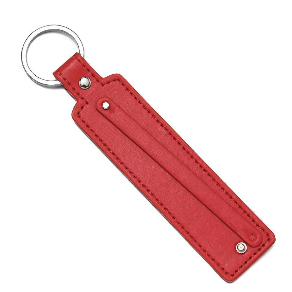 1pc Creative PU Leather Keychain Business Gift Leather Party Blank Car Key Chains Simple Metal Key Rings DIY Accessories