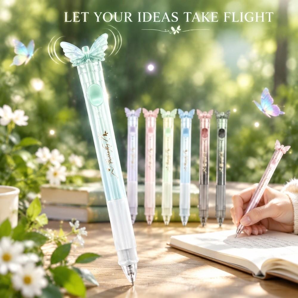Smooth Writing Butterfly Pen with Moving Wings 0.5mm Black Ink Pens Student Writing