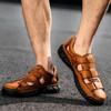Men's Handmade Sandals Outdoor Sandals Summer Men's Genuine Leather Mesh Retro Casual Beach Sandals
