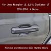 LIUQING Door Handle Bowl Cover Trim for 2018-2024 2025 Jeep Wrangler JL JLU & Gladiator JT 4 Doors Exterior Accessories Door Bowl Scratch Protector