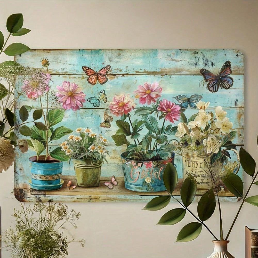 Decorative Metal Wall Sign 20x30cm Vintage Tin Plate Home Art