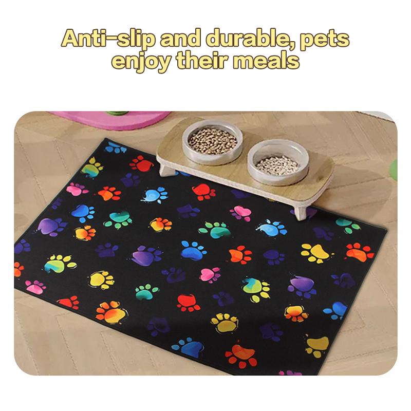 Pet Paw Pattern Floor Mat Multi-Function Non-Slip Cats Dogs Kennel Fence Carpets Household Pet Meal Mat Puppy Training Pad