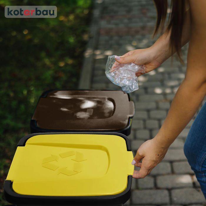 KOTARBAU® Poubelle Cuisine Tri Sélectif De 50 L Avec Couvercle En Polyéthylène - Jaune - Kotarbau