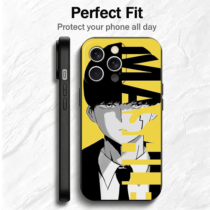 Mashle Magic And Muscles Anime Soft Phone Case for iPhone 16 16E 17 Air 15 Pro Max 14 Plus 13 Mini 11 12 7 Black Cover Back Shel