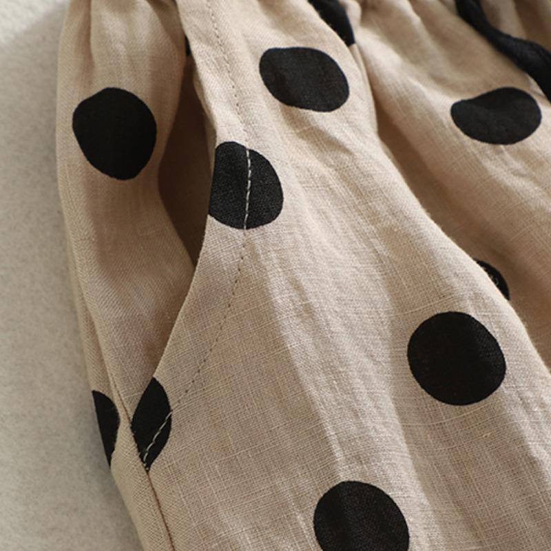 Fashion Casual Loose Polka Dot Wide Leg Pants Women Summer Fashion Ruffle Thin High Waist Pant Female Designer Chic Lace Up Baggy Trousers