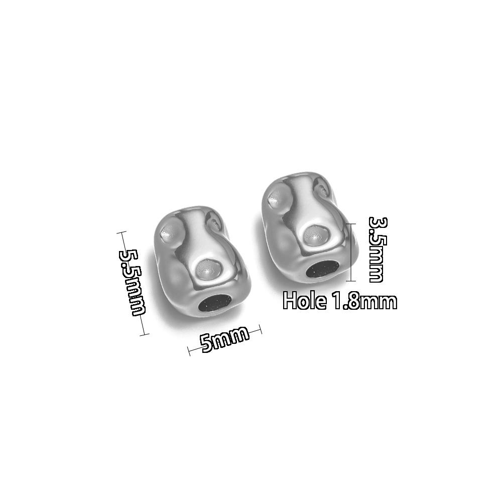 

20Pcs Stainless Steel Irregular Bead Rugged Loose Spacer Beads DIY Jewelry Making Bracelet Making Necklace Wholesale Findings