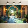 1 Mediterranean Garden Theme Background Cloth - Detailed Design  Lightweight Decoration  Event Background  Festival Organizer