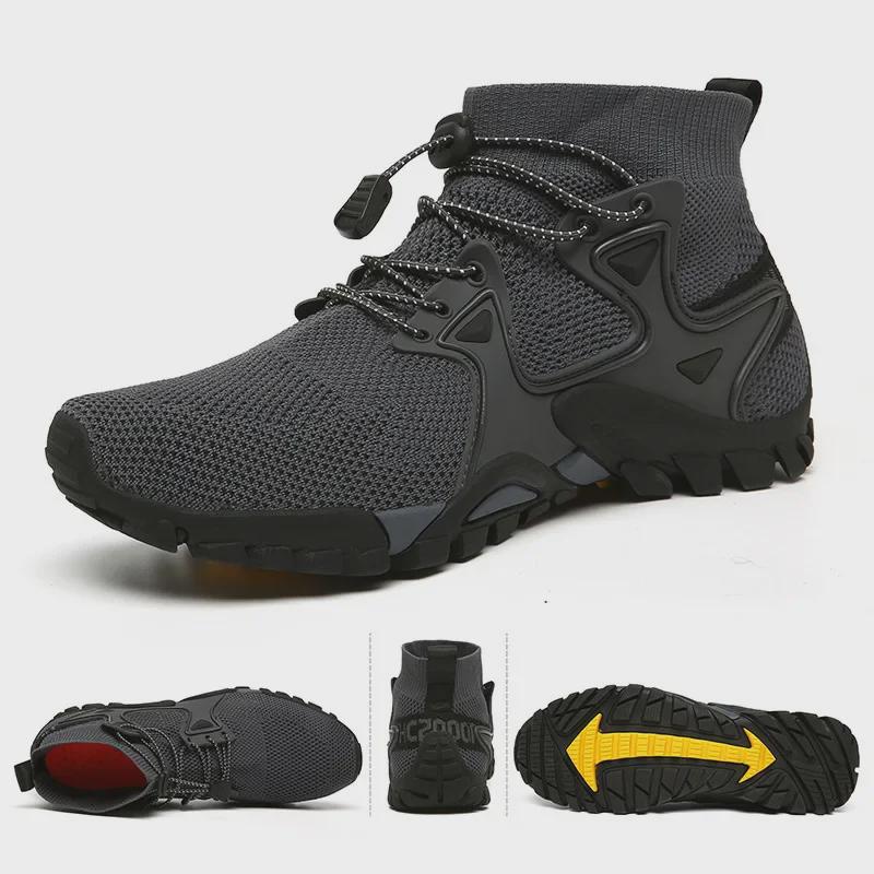Men's Non-Slip Amphibious Climbing and Hiking Shoes for Outdoor, River Tracing, Fishing, Camping, Rock Climbing, and Mountaineering