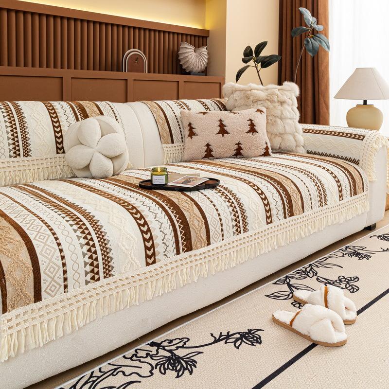 1Pc Chenille Tassel Sofa Cover All Seasons Universal Sofa Mat For Living Room Non-Slip Couch Cushion Towel Home Decoration