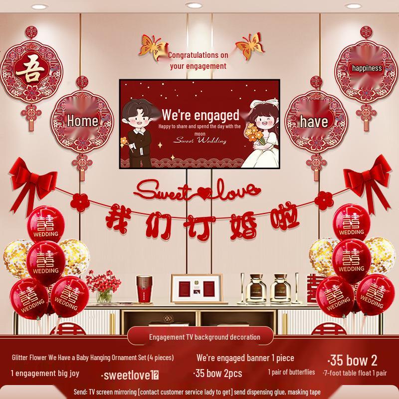Double Happiness Garland for Wedding & Living Room Decor