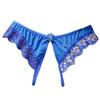 Panties Crotch Opening Low Waist Nylon Hollow Lace See-through Thong for Valentine's Day