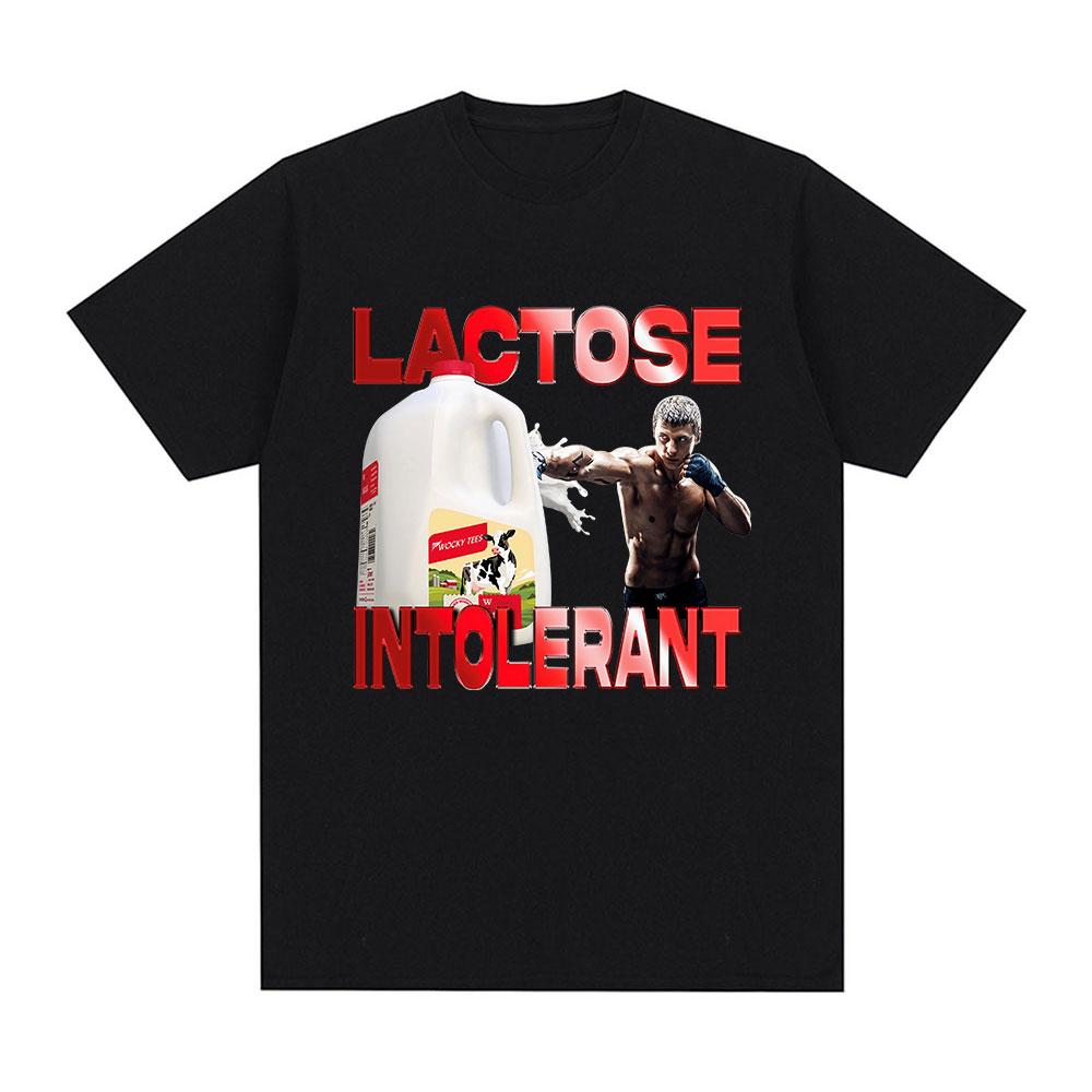 Lactose Tolerant Graphic Print T-Shirt Women Vintage Fashion Short Sleeve T-shirts 100% Cotton Casual Cozy Summer T Shirts
