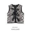 Kaslead New Arrival Women's Fashion Style Stylish Simple and Versatile Leopard Print Cotton Lace Vest Vest